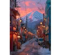 Giappone Diamond Painting, Monte Fuji 5D Diamond Painting Kit Completo, DIY Disegni con Perline da Attaccare, 5D Quadri con Perline Kits, Passatempo per Adulti, Decorazioni Primavera, 90x120cm X-9088