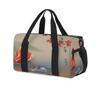 Giappone Donna Alimentazione Carpe Koi Sport Duffel Borse per Bambini Ragazze Ragazzi Donne Uomini Stampa Giappone Pernottamento Weekender Borsa da Viaggio Tote Carry Palestra Casual Duffel Borse