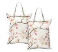 Giappone fiore di ciliegio bellezza Summer flowers4 Travel Laundry Bag Impermeabile Wet Dry Borse Per Allenamento Yoga 2 PCS vestiti sporchi Borsa da viaggio con manico