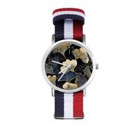Giappone Ginkgo Albero Foglia Floreale .png Orologio sportivo per uomo donna cinturino in nylon orologio da polso analogico al quarzo, Stile:, regular