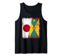 Giappone Grenada Mezza Bandiera Patrimonio Grenadian Giapponese Canotta