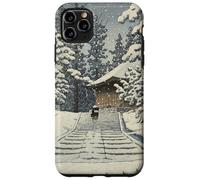 Giappone Inverno Tempio Sentiero Foresta Neve Tranquillo Hasui Kawase Custodia per iPhone 11 Pro Max