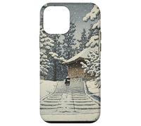 Giappone Inverno Tempio Sentiero Foresta Neve Tranquillo Hasui Kawase Custodia per iPhone 12 mini