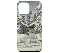 Giappone Inverno Tempio Sentiero Foresta Neve Tranquillo Hasui Kawase Custodia per iPhone 12 Pro Max