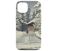 Giappone Inverno Tempio Sentiero Foresta Neve Tranquillo Hasui Kawase Custodia per iPhone 13