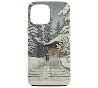 Giappone Inverno Tempio Sentiero Foresta Neve Tranquillo Hasui Kawase Custodia per iPhone 13 Pro Max