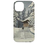 Giappone Inverno Tempio Sentiero Foresta Neve Tranquillo Hasui Kawase Custodia per iPhone 14