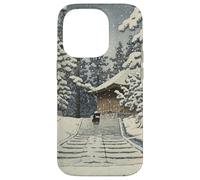Giappone Inverno Tempio Sentiero Foresta Neve Tranquillo Hasui Kawase Custodia per iPhone 14 Pro