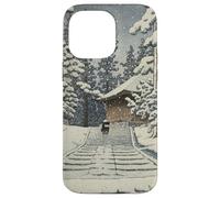 Giappone Inverno Tempio Sentiero Foresta Neve Tranquillo Hasui Kawase Custodia per iPhone 14 Pro Max