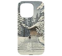 Giappone Inverno Tempio Sentiero Foresta Neve Tranquillo Hasui Kawase Custodia per iPhone 15 Pro
