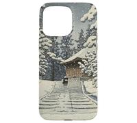 Giappone Inverno Tempio Sentiero Foresta Neve Tranquillo Hasui Kawase Custodia per iPhone 15 Pro Max