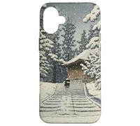 Giappone Inverno Tempio Sentiero Foresta Neve Tranquillo Hasui Kawase Custodia per iPhone 16 Plus