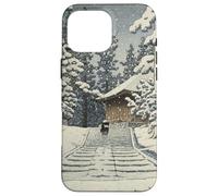 Giappone Inverno Tempio Sentiero Foresta Neve Tranquillo Hasui Kawase Custodia per iPhone 16 Pro Max