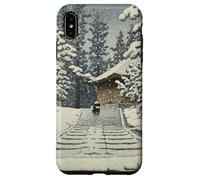 Giappone Inverno Tempio Sentiero Foresta Neve Tranquillo Hasui Kawase Custodia per iPhone XS Max
