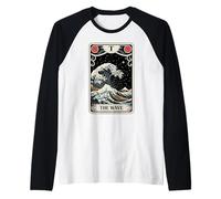 Giappone La Grande Onda off Kanagawa The Wave Tarocchi Carta Maglia con Maniche Raglan