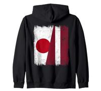 Giappone Lettonia Half Flag Japanese Lettone Heritage Felpa con Cappuccio