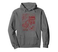 Giappone Manga Illustrazione Cherry Blossom Mt Fuji Ramen Torii Felpa con Cappuccio