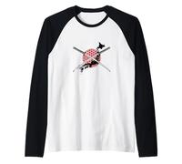 Giappone, Mappa, con, Samurai, Spada, Terra, di, guerrieri Maglia con Maniche Raglan