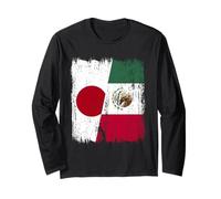 Giappone Messico Mezza Bandiera Giapponese Messicano Maglia a Manica