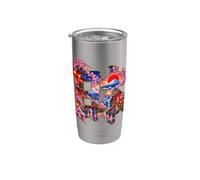 Giappone Monte Fuji Cherry Blossom Giapponese Travel Graphic Bicchiere termico in acciaio inox doppia parete