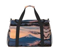 Giappone Monte Fuji Paesaggio Stampa Bagagli per Donne Uomini Spalla Weekender Crossbody Bag per Yoga Viaggi Must Haves, nero, Taglia unica