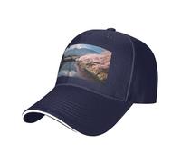 Giappone Monte Fuji Paesaggio Stampa Neutro Sandwich Cappello Stile Fit All Year Regolabile Baseball Caps Snug Secure, blu navy, Taglia unica