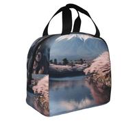 Giappone Monte Fuji Paesaggio Stampa Pieghevole Isolato Lunch Bag Pasti Snack Bevande Ragazzi Ragazze Adolescenti Picnic
