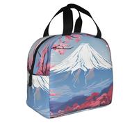 Giappone Monte Fuji Paesaggio Stampa Pieghevole Isolato Lunch Bag Pasti Snack Bevande Ragazzi Ragazze Adolescenti Picnic