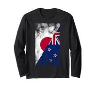 Giappone & Nuova Zelanda Bandiere - Kiwi Giapponese, Nuova Zelanda Maglia a Manica