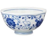 Giappone NUOVO Kaneshotouki Snoopy Blue Arabesque Rice Bowl confezione...