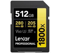 Giappone NUOVO Lexar Professional 1800x SDXC 512 GB UHS-II U3 V60 LSD1800512G...