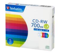 Giappone NUOVO Verbatim CD-RW 700MB 5 Dics Bianco Stampabile 1-4x SW80QP5V1
