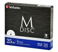 Giappone NUOVO Verbatim M-DISC BD-R 25 GB 1-6x 5 dischi bianco stampabile DBR...