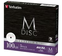 Giappone NUOVO Verbatim M-DISC BD-R XL 100GB 2-4x 5 Pack Stampabile DBR100YMD...