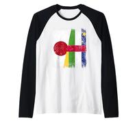 Giappone Repubblica Centrafricana Mezza Bandiera Giapponese Car Roots Maglia con Maniche Raglan