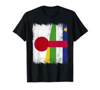 Giappone Repubblica Centrafricana Mezza Bandiera Giapponese Car Roots Maglietta