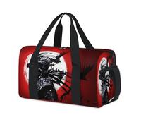 Giappone Samurai Bloody Sunset Sport Duffel Borse per Bambini Ragazze Ragazzi Donne Uomini Samurai Pernottamento Weekender Borsa da Viaggio Tote Carry Palestra Casual Duffel Borse