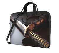 Giappone Samurai Spada Laptop Tote Bag per Uomini Donne Del Manicotto Del Computer Portatile Borsa Della Spalla Cartella Messenger Borsa, nero, 13 inch