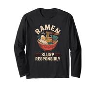 Giappone Slurp Responsabilmente Soba Noodles Japanese Otaku Souvenir Maglia a Manica