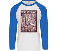 Giappone Suono Di Città Vibes Uomo L/S Maglietta Da Baseball