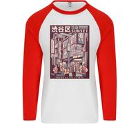 Giappone Suono Di Città Vibes Uomo L/S Maglietta Da Baseball