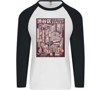 Giappone Suono Di Città Vibes Uomo L/S Maglietta Da Baseball