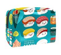 Giappone Sushi Blu Cosmetic Bag Travel Toiletry Bag Make Up Bag per Lady