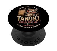 Giappone Tanuki Sake Beer Carino Giappone Folklore Viaggio Souvenir PopSockets PopGrip Adesivo