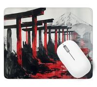 Giappone Tappetino Mouse Gaming, 32 x 26 cm Tappetino Mouse Paesaggio, Impermeabile e Antiscivolo, Bordo Cucito Mousepad con Liscio Superficie, Moderno Mousepad per Ufficio Natale Decor Regalo p1j-464