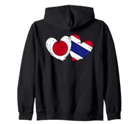 Giappone Thailandia Cuore Bandiere Giapponese Thai Love Pride Felpa con Cappuccio