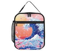 Giappone The Great Wave Cherry Lunch Box per uomo donna borsa termica per il pranzo portatile borsa termica per il lavoro picnic