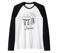 Giappone Viaggio Souvenir Minimalista Giapponese Otaku Maglia con Maniche Raglan