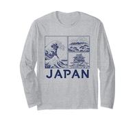 Giappone Wave Mount Fuji Castle Arte Grafica Viaggi asiatici Anime Maglia a Manica
