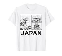 Giappone Wave Mount Fuji Castle Arte Grafica Viaggi asiatici Anime Maglietta